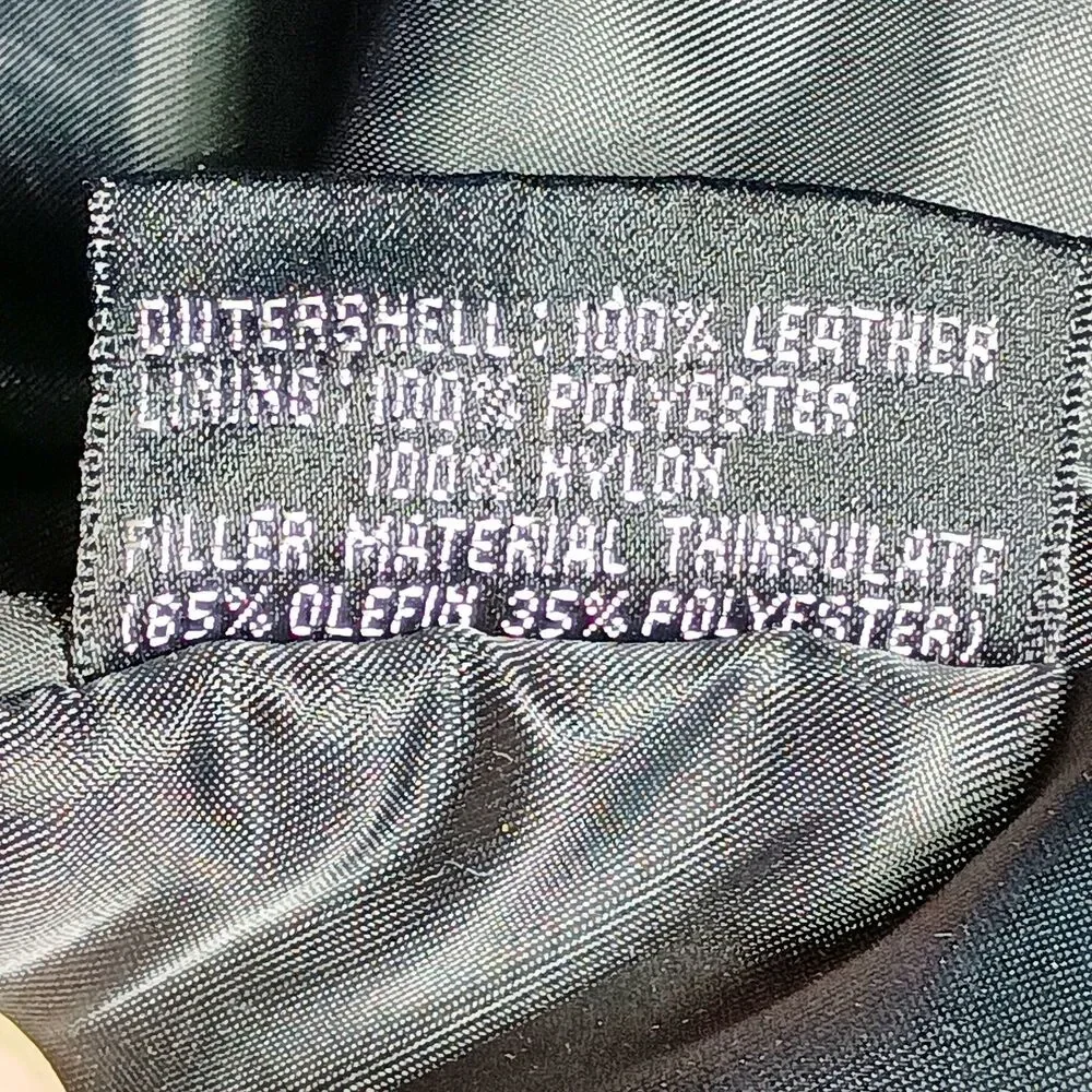 Wilson Leather Jacket Large Heavy Duty Bomber Jacket